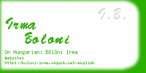 irma boloni business card